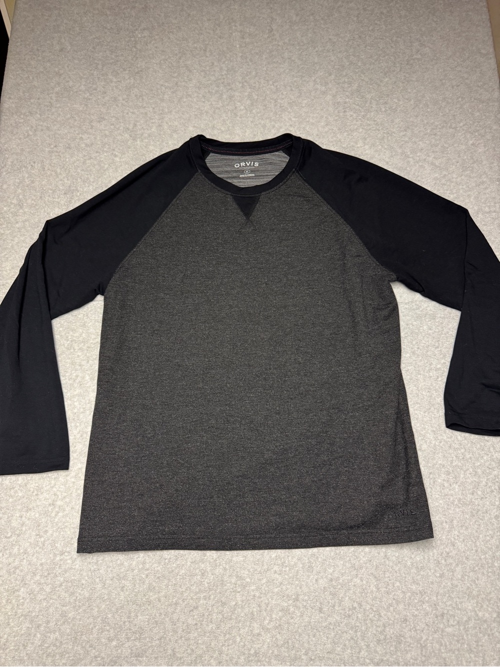 Orvis Charcoal and Black Raglan Long-Sleeve Tee